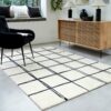 Asiatic rug Albany Grid Monochrome interior square