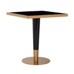 Bistro table Can Roca  square black 70x70, Black / Gold