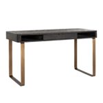 Desk Blackbone brass 1-drawer, Black rustic