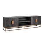 TV cabinet Blackbone brass 4-doors 200, Black rustic
