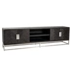 TV cabinet Blackbone silver 4-doors 220, Black rustic