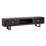TV cabinet Hunter 2-drawers, Black rustic
