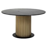 Dining table Ironville 140Ø, Black / Gold