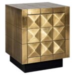 Nightstand Collada 3-drawers, Brushed Gold