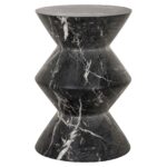 End table Bosco faux black marble, Black