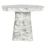 Dining table Rockyard 140Ø marble look indoor / outdoor, White