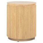 End table Belfort 50Ø, Natural oak