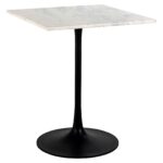 Bistro table Carlten white square, Black / White