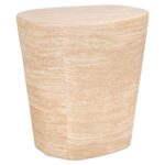 End table Fictus faux travertine, Beige