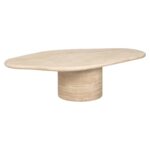 Coffee table Fictus 130 faux travertine, Beige