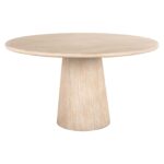 Dining table Fictus 140Ø faux travertine, Beige