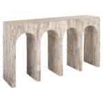 Console La Rague natural grey travertine, Grey