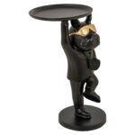 End table Bullie, Black / Gold