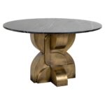Dining table Maddox130Ø, Black / Gold