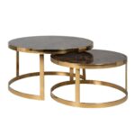 Coffee table Conrad set of 2, Gold