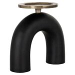 Candle holder Livi small, Black / Gold