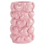 Candle holder Emel hearts small, Pink