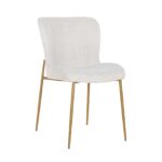 Chair Odessa white bouclé / brushed gold, Copenhagen 900 Bouclé White