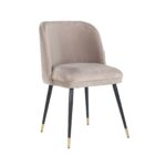 Chair Alicia khaki velvet fire retardant, Quartz 903 Khaki