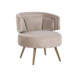 Lounge chair Hazel khaki velvet fire retardant, Quartz 903 Khaki