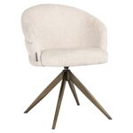 Swivel chair Zendaya beige chenille, Niagara 902 Beige Chenille