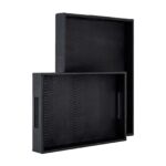 Tray Blane black croco set of 2, Black