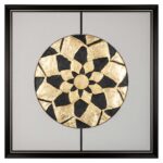 Wall art Sun, Black / Gold