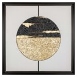 Wall art Moon, Black / Gold