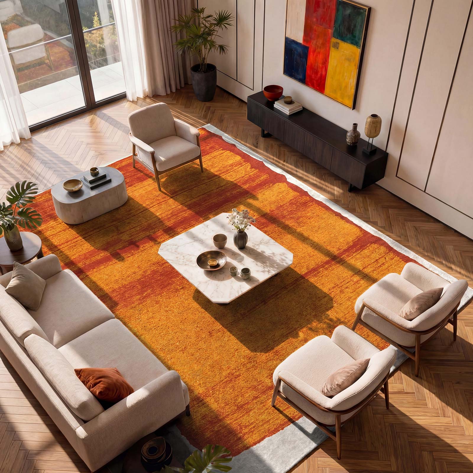 Louis De Poortere rug Craft 2061 Brush Orange interior
