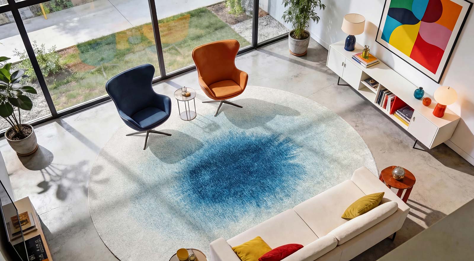 Louis De Poortere rug Meditation 2102 Drop Dream In Blue interior 2