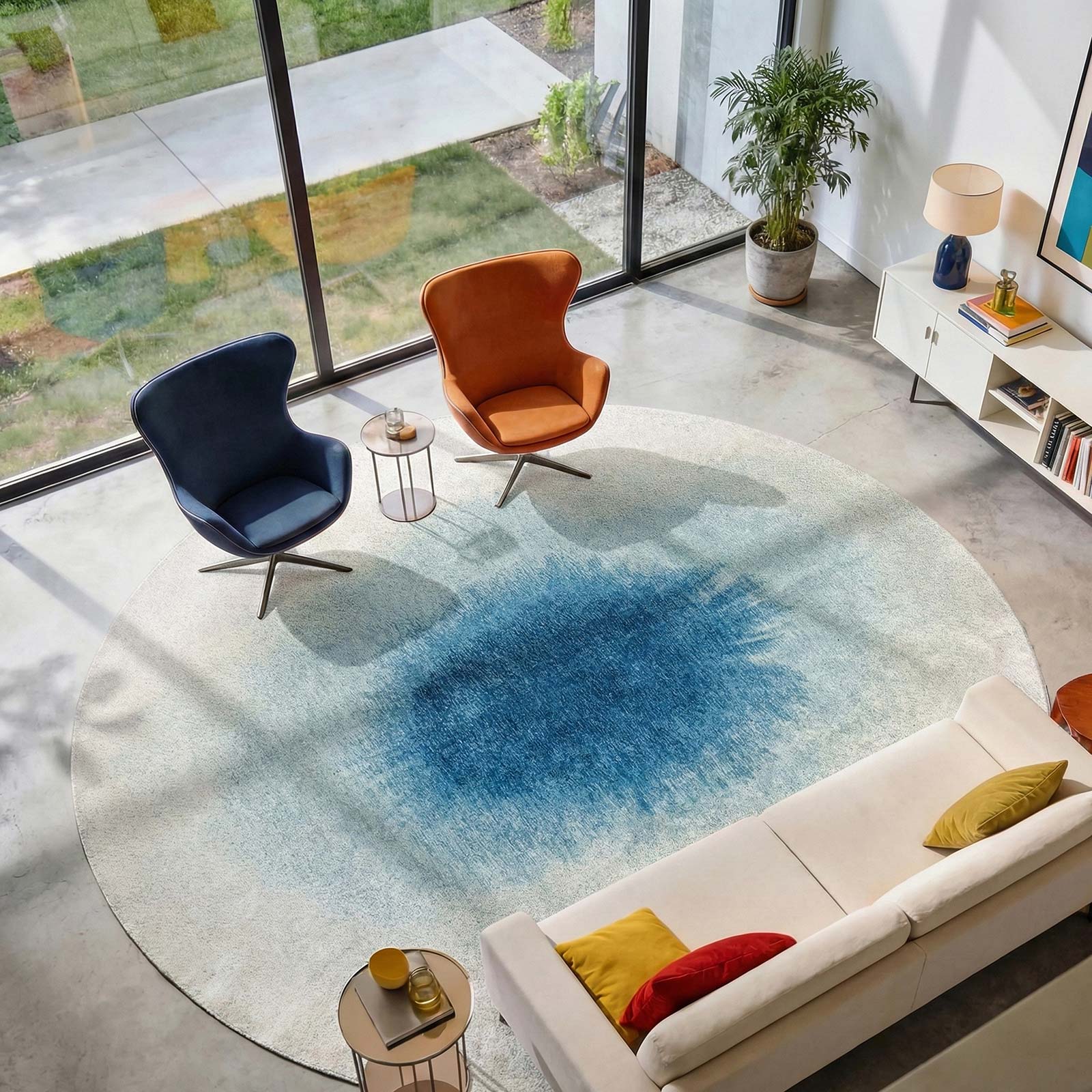 Louis De Poortere rug Meditation 2102 Drop Dream in Blue interior